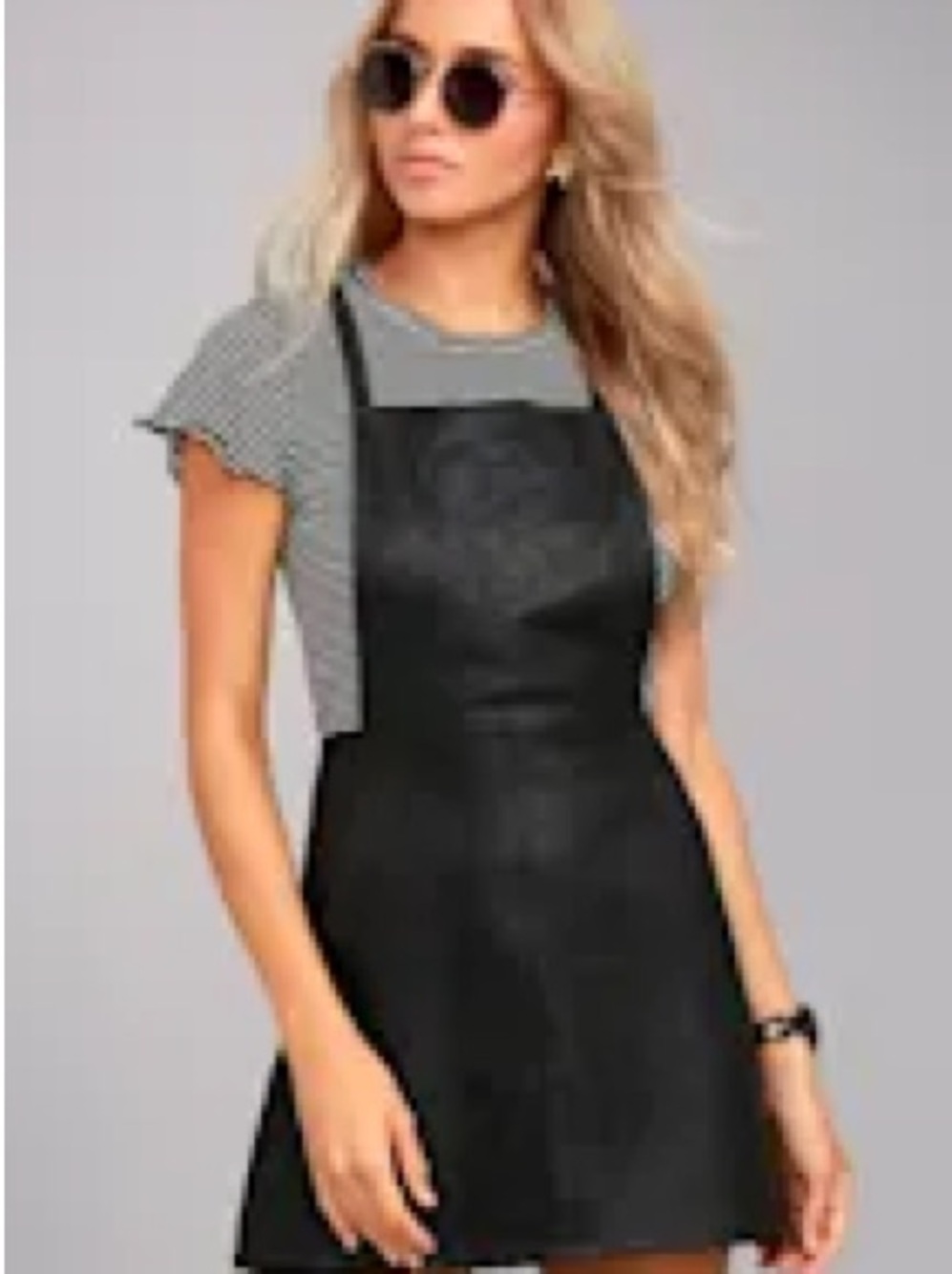 Jack by BB Dakota Faux Leather Apron Mini Dress